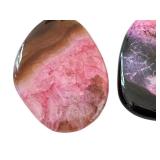 Set of 2 Dyed Agate Stone Pendants with 17 Inch Chains