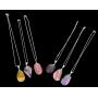 Set of 6 Sterling Silver Agate Pendant Necklaces