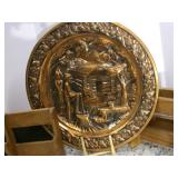 Brass Platter, with wooden apron ha... Brass Platter, with wooden apron ha...