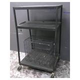 Black Metal Media Cart w/ 55x28x32 ... Black Metal Media Cart w/ 55x28x32 ...