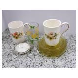 VIntage Amber Depression glass plac... VIntage Amber Depression glass plac...