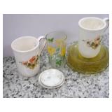 VIntage Amber Depression glass plac... VIntage Amber Depression glass plac...