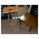 Stool with wooden seat and wood cof... Stool with wooden seat and wood cof...