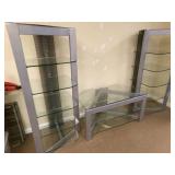 Tall Glass/Metal TV Stand with Side... Tall Glass/Metal TV Stand with Side...