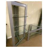 Tall Glass/Metal TV Stand with Side... Tall Glass/Metal TV Stand with Side...