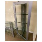 Tall Glass/Metal TV Stand with Side... Tall Glass/Metal TV Stand with Side...