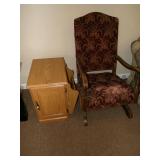 Wooden Side Table and Antique Chair... Wooden Side Table and Antique Chair...