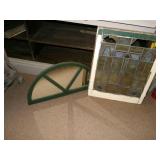 Antique Stain Glass Window and Cres... Antique Stain Glass Window and Cres...