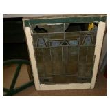 Antique Stain Glass Window and Cres... Antique Stain Glass Window and Cres...