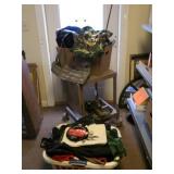 Metal Cart w/ lot of bags, mens boo... Metal Cart w/ lot of bags, mens boo...