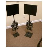2 Black Heavy Metal Sign Stands, ve... 2 Black Heavy Metal Sign Stands, ve...