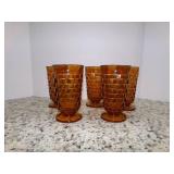 Vintage Set of 5 Amber Water Glasse... Vintage Set of 5 Amber Water Glasse...