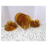 Set of Vintage Amber Plate/Cup Set ... Set of Vintage Amber Plate/Cup Set ...