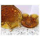 Set of Vintage Amber Plate/Cup Set ... Set of Vintage Amber Plate/Cup Set ...