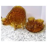 Set of Vintage Amber Plate/Cup Set ... Set of Vintage Amber Plate/Cup Set ...