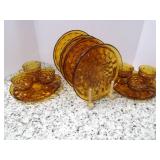 Set of Vintage Amber Plate/Cup Set ... Set of Vintage Amber Plate/Cup Set ...