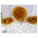 Set of Vintage Amber Plate/Cup Set ... Set of Vintage Amber Plate/Cup Set ...