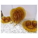 Set of Vintage Amber Plate/Cup Set ... Set of Vintage Amber Plate/Cup Set ...