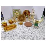Misc Vintage Amber Glasssware Cream... Misc Vintage Amber Glasssware Cream...