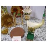 Misc Vintage Amber Glasssware Cream... Misc Vintage Amber Glasssware Cream...