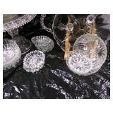 Misc Vintage Crystal Glassware with... Misc Vintage Crystal Glassware with...