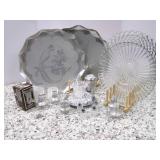 Vintage, tin platters, and Crystal ... Vintage, tin platters, and Crystal ...