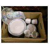 Set of White/ Blue Rim set of dishe... Set of White/ Blue Rim set of dishe...