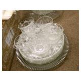 Vintge box of linens, glass plates ... Vintge box of linens, glass plates ...