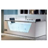 EAGO  AM196ETL 71 in. Acrylic Flatbottom Whirlpool Bathtub in White **Retails for $4500+