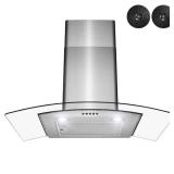 Golden Vantage 30 in. Convertible Wall Mount Range Hood with LEDs, Push Control and Carbon Filters in Stainless Steel