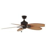 Hampton Bay Lillycrest 52 in. Indoor/Outdoor Aged Bronze Ceiling Fan with Downrod and Reversible Motor; Light Kit Adaptable