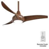 MINKA-AIRE Light Wave 44 in. LED Indoor Distressed Koa Ceiling Fan with Light and Remote Control