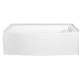 Delta Classic 500 Curve 60 in. x 32 in. Alcove Deep Soaking Bathtub with Right Drain in High Gloss White, Minor damage