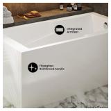 Claire 60 in. Acrylic Right-Hand Drain Rectangular Alcove Bathtub in Glossy White