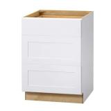 Hampton Bay Avondale 24 in. W x 24 in. D x 34.5 in. H Ready to Assemble Plywood Shaker Drawer Base Kitchen Cabinet in Alpine White