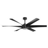 Hector II 65 in. 6 Fan Speeds Black Ceiling Fan with Remote Control Included