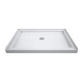 DreamLine SlimLine 48 in. x 36 in. Single Threshold Alcove Shower Pan Base in White with Center Drain