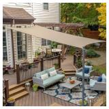 Coolaroo Premium Rectangle16. 5 ft. x 9.9 ft. Beech Shade Sail Kit