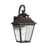 (2) Galena 1-Light Sable Outdoor Wall Mount Lantern Sconce with Clear Seeded Glass