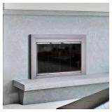 Pleasant Hearth Clairmont Large Skyline Nickel Glass Fireplace Doors