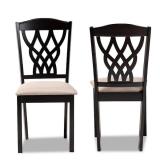Baxton Studio (Brand Rating: 3.8/5) Delilah Sand and Dark Brown Fabric Dining Chair (Set of 2)