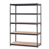 Muscle Rack 5-Shelf Heavy Duty Adjustable Metal Garage Storage Shelving Unit in Black (48 in. W x 72 in. H x 24 in. D)