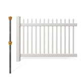 (6) WamBam Fence No-Dig Permanent 4 ft. x 6 ft. Nantucket Vinyl Picket Fence Panel with Post and Anchor Kit and (1) 4x4 gate with hardware