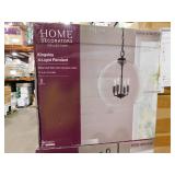 (4) Home Decorators Collection Kingsley 16 in. 4-Light Matte Black Pendant Light Fixture with Clear Glass Shade