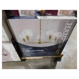 (2) Florabelle 5-Light Chandelier Gold Clear Globe Glass Shades