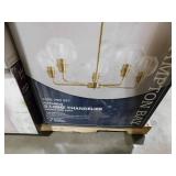 (2) Florabelle 5-Light Chandelier Gold Clear Globe Glass Shades