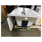 Delta Classic 500 Curve 60 in. x 32 in. Alcove Deep Soaking Bathtub with Right Drain in High Gloss White, Minor damage