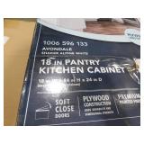 Hampton Bay Avondale 18 in. W x 24 in. D x 84 in. H Ready to Assemble Plywood Shaker Pantry Kitchen Cabinet in Alpine White