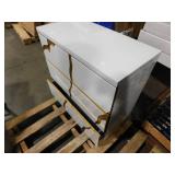 Modern White and Gold 31.5 in. H 3-Drawer Bachelor Chest Storage Cabinet