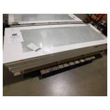 lot of 6-- 32 in x 80 in No Panel Full Lite Solid Core Primed MDF Interior Slab with Sandblasted Privacy Glass